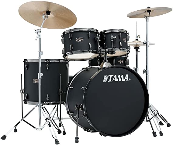 Tama Imperialstar 5-Piece Complete Drum Kit with 22" Bass Drum, Blacked Out Black
