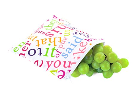 Itzy Ritzy Snack Happens Reusable Snack Bag, Sight Word Soup (Discontinued by Manufacturer)