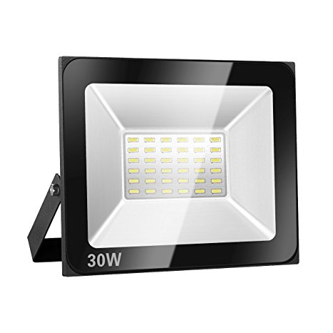 SOLLA 30W LED Floodlight IP66 Waterproof Outdoor Security Light, 2400LM, 6000K Daylight White, Outdoor Flood Light, 24 Month Warranty