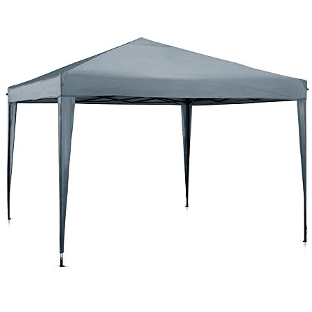 VonHaus Pop Up Gazebo 3x3m – Outdoor Garden Marquee with Water-resistant Cover and Telescopic Legs - Grey Colour