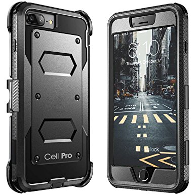 iPhone 7 Plus Case, CellPRO Dual Layer [Full body] [Heavy Duty Protection ] Shock Reduction, Bumper Case with built in Screen Protector for Apple iPhone 7 Plus 2016 Release (Black)