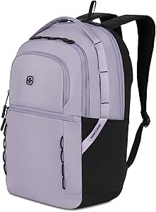 SwissGear Versa Laptop Backpack, Lavender Gray, 18.5”x13”x6.5”