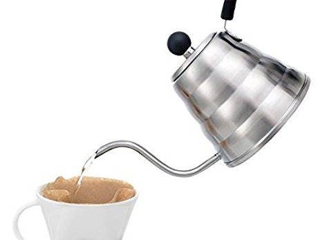 Pour Over Kettle for Tea and Coffee By Lyon Brushed Stainless Steel Gooseneck Dripper, Ergonomic Designed, 40 Oz/1.2 L