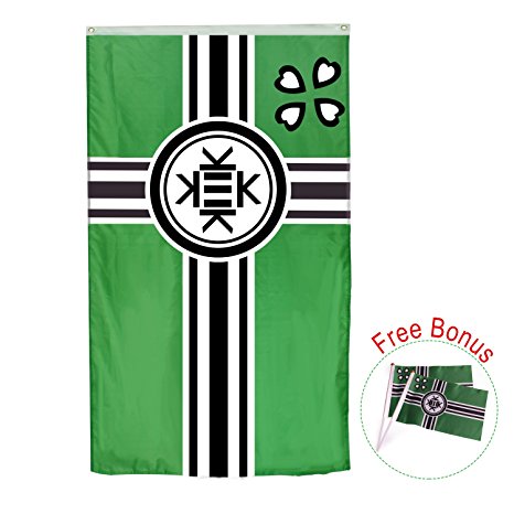 Kekistan Flag,Peoples Republic of Kekistan Pepe the Frog 3'x5' Flag 4chan pol Praise Kek Trump - with two 5.5 x 8.3 Inch Small Kek Flags for Free by QingZ