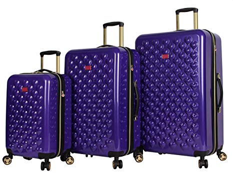 BETSEY JOHNSON Heart To Heart 3 Piece Expandable Hardside Spinner Luggage Set