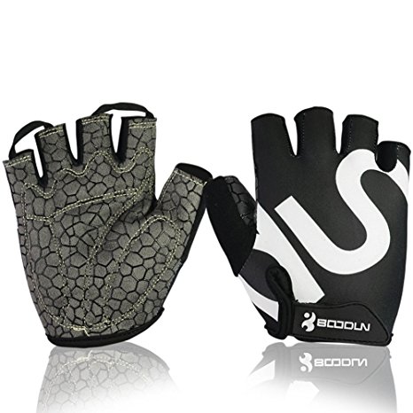 Hicool Breathable Cycling Gloves,Abrasion-Proof Crossfit Half Finger Gloves For Weight Lifting, Cross Training, Gym Workout, Exercise Bike and More Outdoor Sports