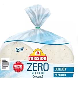 Mission Zero Net Carb Original Tortilla Family Pack - 0g Net Carbs - Keto Certified - 4.5" Street Taco - 28 Count, 17.78 oz., Keto Friendly Low Carb FLour Tortillas