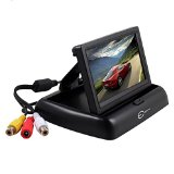 Esky Foldable 43 Inch Anti-Glare Color LCD TFT Rear View Monitor Screen 180 Degree Adjustable for Car Backup Camera