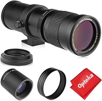 Opteka 420-800mm (w/ 2X- 840-1600mm) f/8.3 HD Telephoto Zoom Lens for Sony Alpha A-Mount A99, A77, A68, A65, A58, A57, A55, A37, A35, A33, A900, A700, A580, A560, A550, A390, A380, A290 DSLR Cameras
