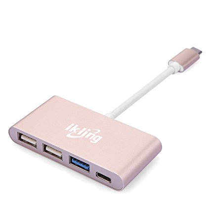 Multiport USB Hub converter ikling portable aluminum alloy USB C charging USB adapter for latest MacBook Gold
