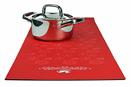 Trivetrunner :Decorative Trivet and Kitchen Table Runners Handles Heat Up to 300F, Anti Slip, Hand Washable, and Convenient for Hot Dishes and Pots,Hand Washable (Red)