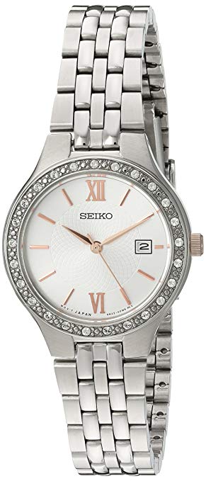 Seiko Women's Japanese Quartz Stainless Steel Watch, Color:Silver-Toned (Model: SUR759)