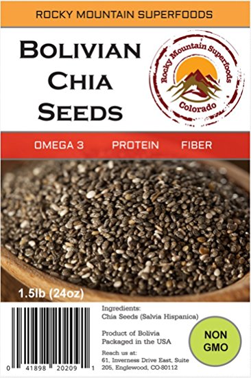 Bolivian Black Chia Seeds 24 Ounces (1.5-Pounds)