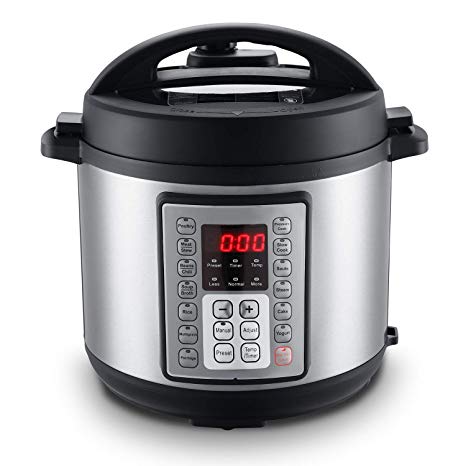 6 Quart 9 in 1 Multi Pot, 14 Programmable Pressure Cooker with Removable Stainless Steel Pot, Slow Cooker,Rice Cooker,Saute, Steamer,Yogurt Maker,Hot Pot and Wok
