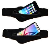 Exercise Running Belt with Expandable Pocket for iPhone 6  6S 5 5S 5c 4 4S Samsung Galaxy S5 S4 S3 Moto X HTC One and more Black