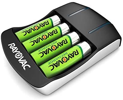 Rayovac AA Rechargeable Batteries with Battery Charger (4 Rechargeable AA Batteries with Smart Charger)