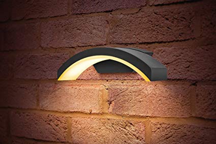 Integral LED Curve Wall Light IP54 7.5w 360lm 3000K Dark Grey