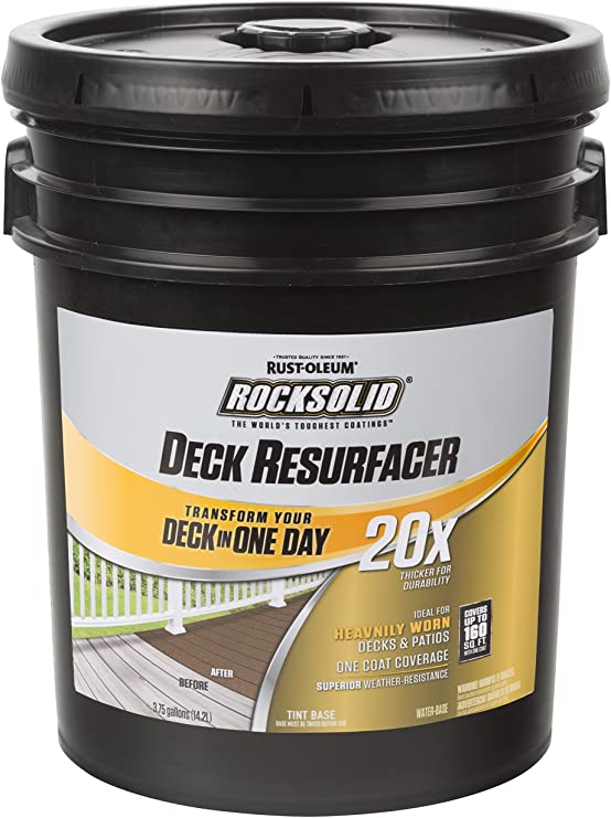 Rust-Oleum 319597 RockSolid 20X Deck Resurfacer, 4 Gallon, Russet