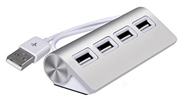Cateck Premium 4 Port Aluminum USB Hub with 11 inch Shielded Cable for iMac, MacBook Air, MacBook Pro, MacBook, Mac Mini, PCs and Laptops