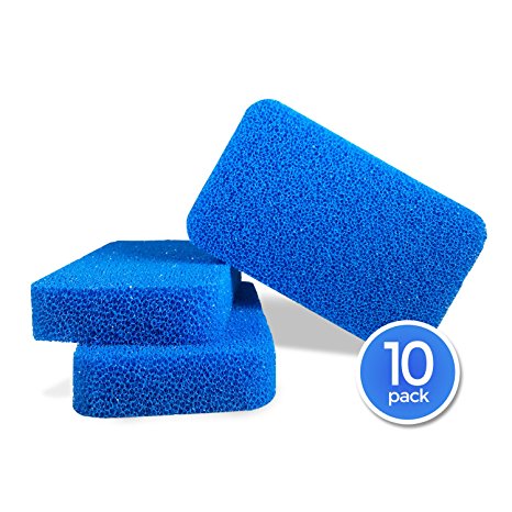 STK Heavy Duty Silicone Scrubber Sponges (10 Pack) - Modern Antimicrobial Kitchen Sponges - 100% Mold Mildew and Bacteria Resistant - Zero Smell Technology - Silicone Sponge - 10x More Durable