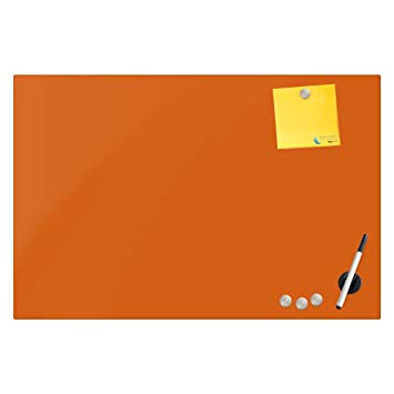 Magnetic Glass Eraser Board - Eased Corners Whiteboard by Fab Glass and Mirror (24" x 36", Peach)