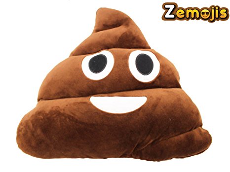Zemojis Soft Stuffed Cushion Emoji Throw Pillow (Pile of Poo )