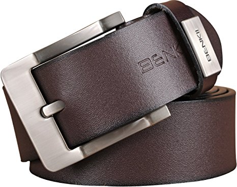 Belt for Men -Trimmed to Fit- Top Class Genuine Leather Men's Belt - Black - Brown