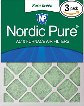 Nordic Pure 20x25x1 Eco-Friendly AC Furnace Air Filters, 20 x 25 x 1", Pure Green, 3 Piece