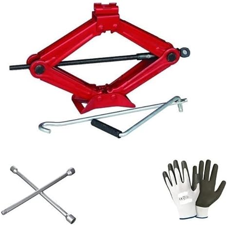 Compatible with Seat Arona Scissor Jack up to 2 Tons with Steel Base and Swivel Wrench   Cross Key to Unscrew Bolts