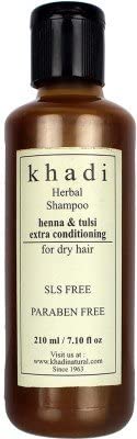 khadi Natural Henna and Tulsi Extra Conditioning SLS and Parabens Free Shampoo(210 ml)