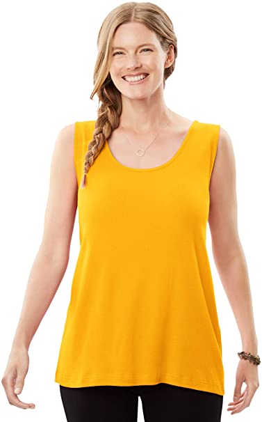 Woman Within Women's Plus Size Rib Knit Tank