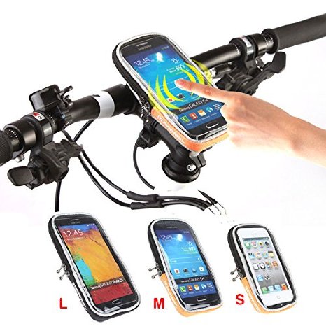 Roswheel Bike Bicycle Cycling Handlebar Phone Bag Cover Pouch Front Frame Tube Mobile Mount Holder Touchable