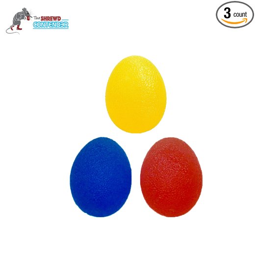 Premium Stress Ball Kit 3 Pack - Hand MassagerExerciser for Stress Relief Grip Strength and Joint Pain 3 Resistances