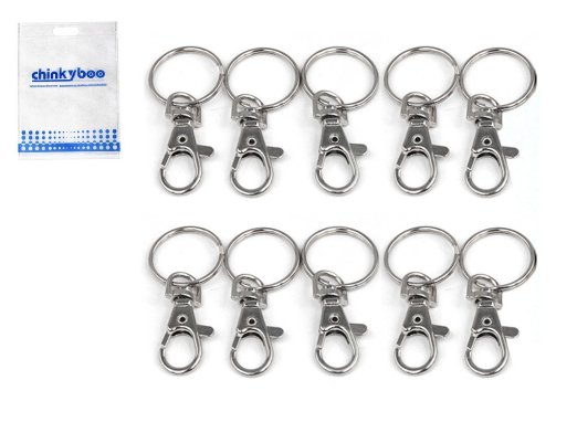 chinkyboo 20 X Small Lobster Detachable Swivel Clasps For Key Split Ring Blanks-with a chinkyboo logo bag (Lobster Keyrings)