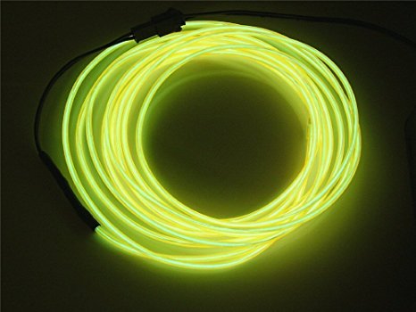 PYSICAL(TM) 30ft 10m Neon Light El Wire w/ Battery Pack for Parties, Halloween Decoration (Yellow)