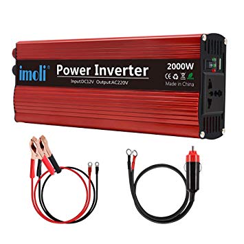 imoli 2000W Car Power Inverter, DC to AC 12V to 220V-240V, 4000W Peak Power, With Dual USB Charging Ports and AC Outlet, Modified Sine Wave Automotive Voltage Converter