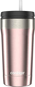 Contigo Uptown Dual-Sip Stainless Steel Tumbler with Leakproof Lid, Insulated Body Keeps Drinks Hot & Cold for Hours, Sip Cold Drinks Through Straw & Hot Drinks Through Spout, 16oz Macchiato