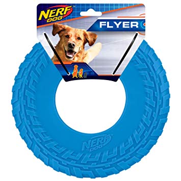 Nerf Dog 2864 Tire Flyer, Pet Squeak Toy