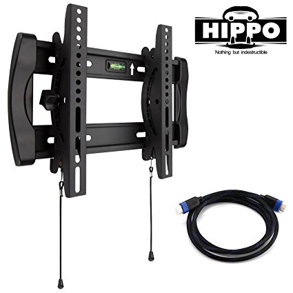HIPPO™HP8019 TV Wall Mount Bracket for most 15"- 37"（some up to 47"） LED LCD Plasma Flat Screen TVs up to 100 lbs VESA up to 300300 mm, 10 Degree tilt , with a 5 ft Braided HDMI Cable