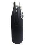 Simply Simily Water Bottle Neoprene Zipper Bottle Insulator Cooler - Black- Fits Most 750ml