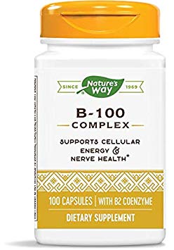 Nature's Way Vitamin B-100 Complex, 100 Capsules (2 Pack)