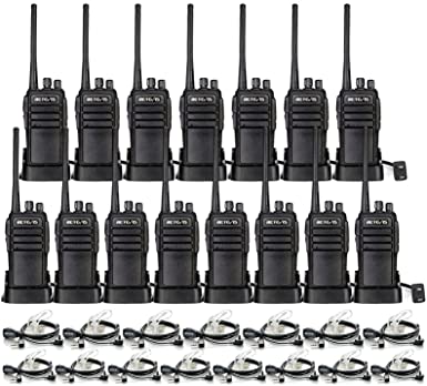 Retevis RT21 Walkie Talkies with Earpiece 15 Pack Bundle