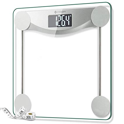 Etekcity Digital Body Weight Bathroom Scale with Step-On Technology, 440 Pounds, Body Tape Measure Included