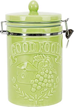 Boston Warehouse 52211 Good Food Hinged Jar, Small, Green