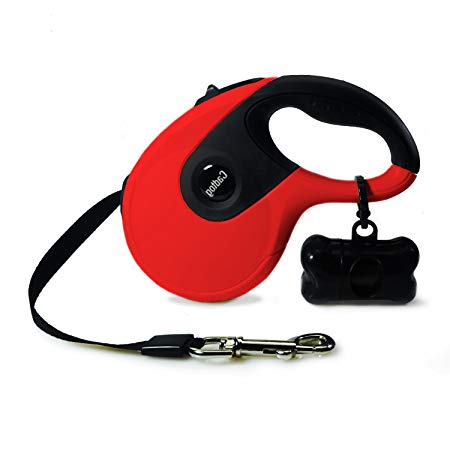 Cadtog Retractable Dog Leash,16 ft Dog Walking Leash for Medium Large Dogs up to 110lbs,One Button Break & Lock, Dog Waste Dispenser and Bags Included