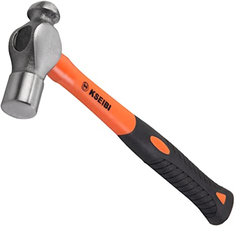 KSEIBI 271645 Ball Pein Hammers with Fiberglass Handles Head Weight (24oz)