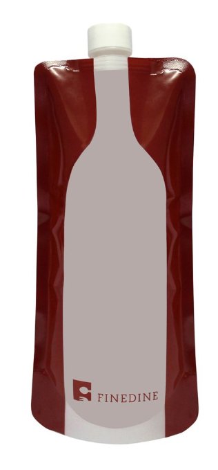 FineDine Reusable, Foldable , Flexible Plastic Wine Bag Flask • Use as Rum Runner or Cruise Plastic Flask, Beach or For any Wine to Go •[750 ml Wine Bottle] Unique Valentines Day Gift for Wine Lovers