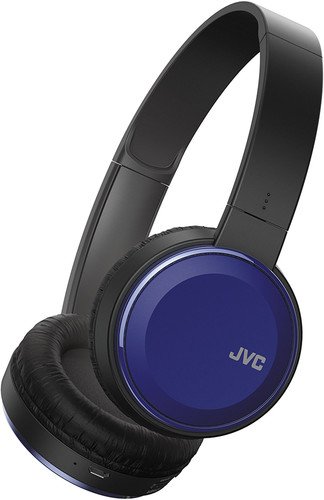 JVC Lightweight Flat Foldable On Ear Colorful Lightweight Headband with Mic Blue (HAS190MA)