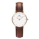 Daniel Wellington Womens 0900DW St Mawes Stainless Steel Watch with Brown Strap
