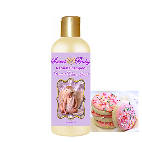 Sweet Baby Shampoo (Sugar Cookie 8 oz.), Sulfate Free, No Parabens, Phthalates, Dyes, Endocrine Disruptors, SLS Free, Vegan, Natural